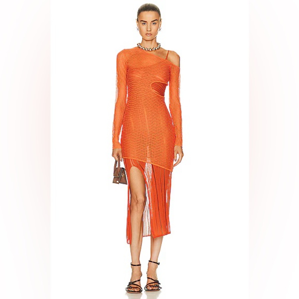 Cult Gaia Velda orange knit dress small like new.SOLD!